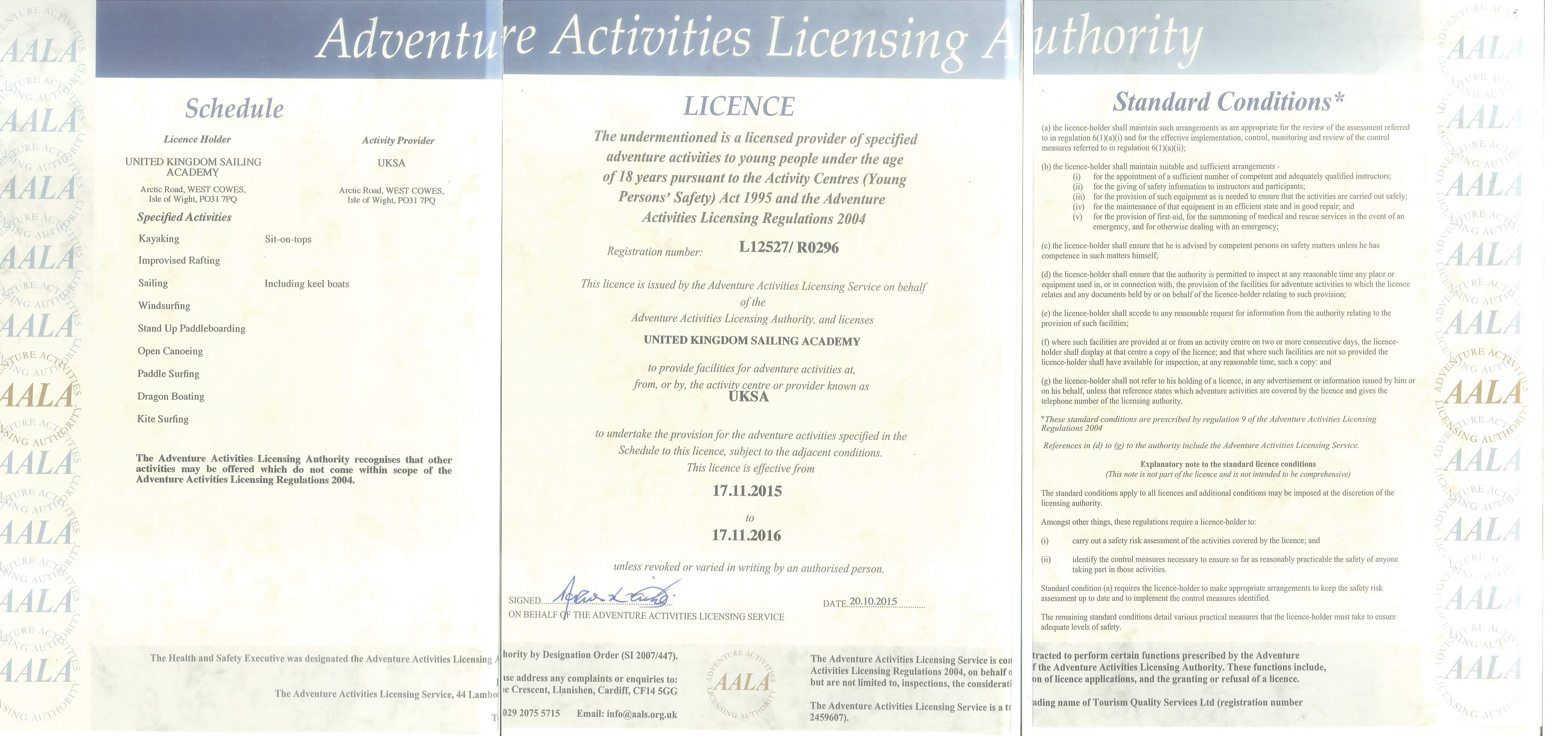 Adventure Activities Licensing Regulations 2004