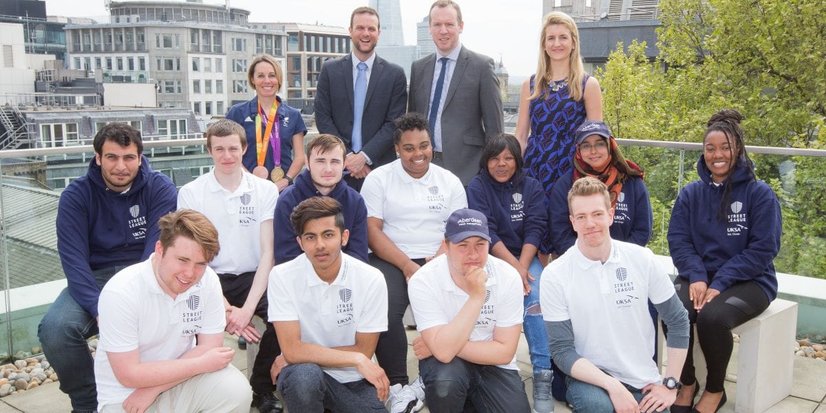 Street League students with UKSA CEO, Ben Willows