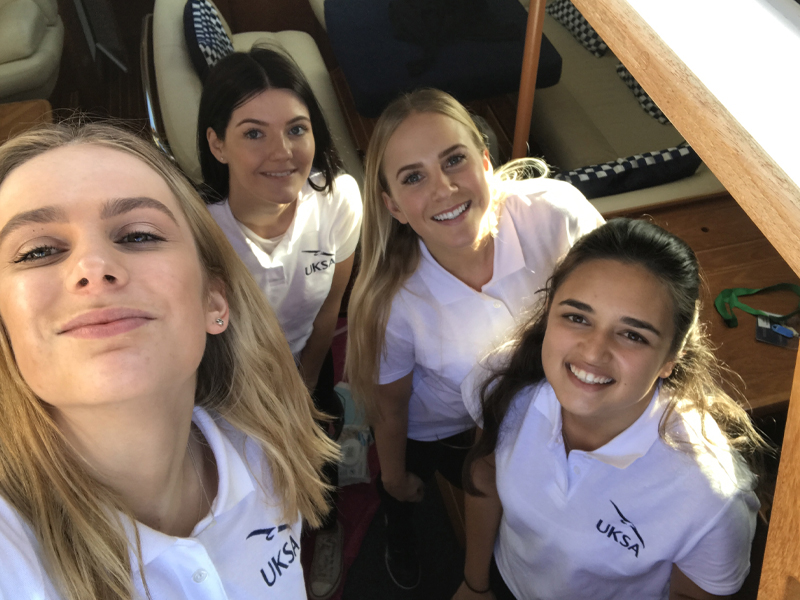 Maria Barratt and other students on board training