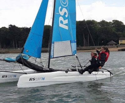 Rachel Brazier training as a watersports instructor on the solent
