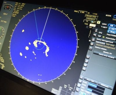 Navigation display reading onboard a ship
