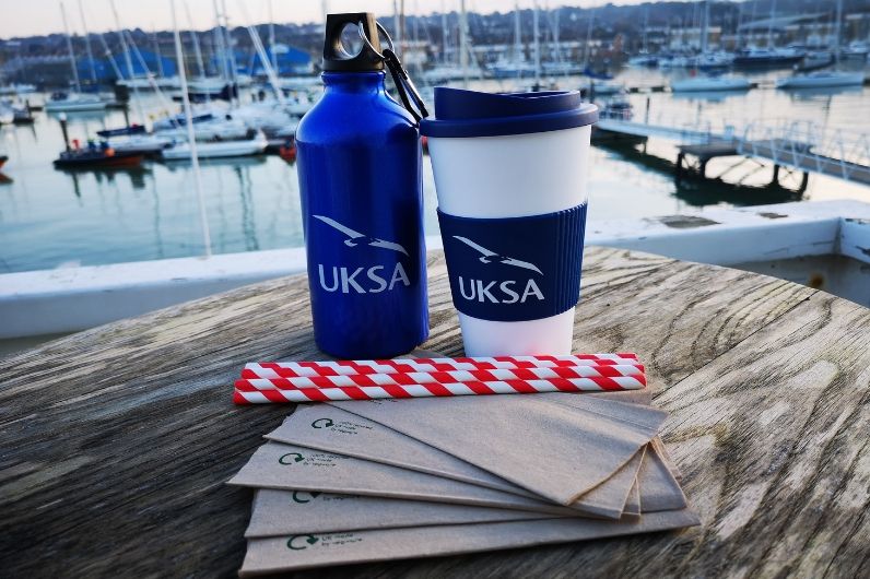 UKSA sustainable bottles, coffee cups and straws