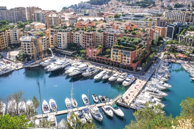 monaco harbour with docks and yachts