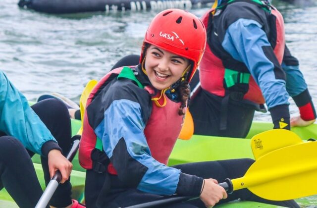 Girls Kayaking