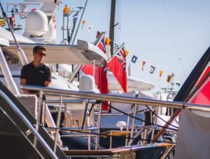 Superyacht crew on deck